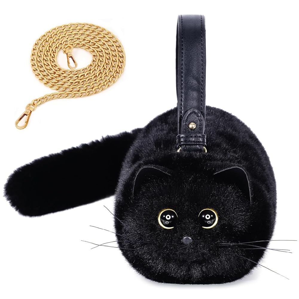 Handmade Plush Cat Bag Messenger Bag