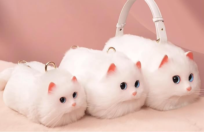 Handmade Plush Cat Bag Messenger Bag