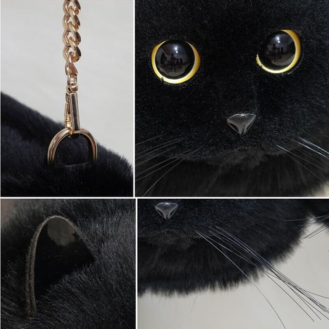 Handmade Plush Cat Bag Messenger Bag