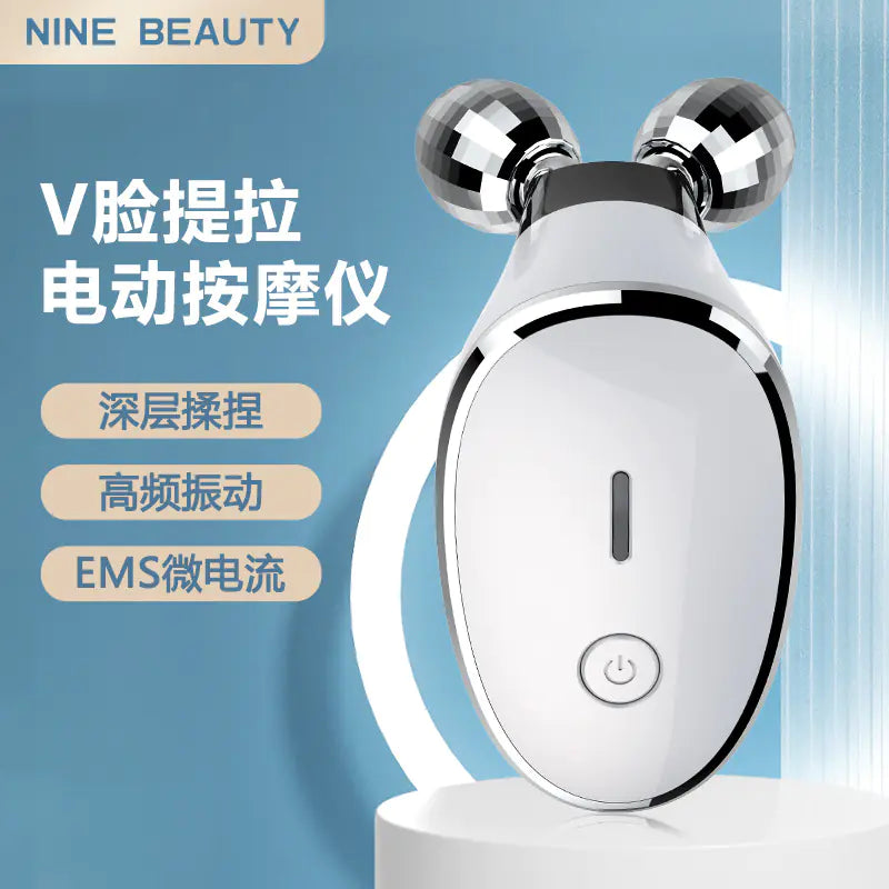 Electric Dual Ball Facial Massage Roller with EMS
