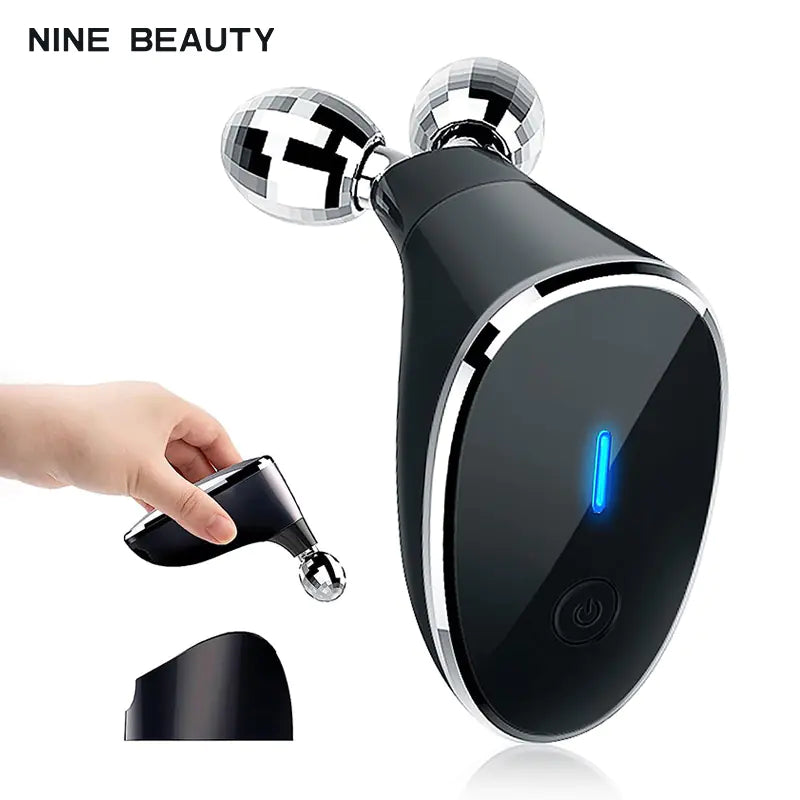 Electric Dual Ball Facial Massage Roller with EMS