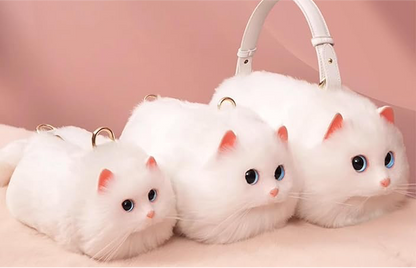 Handmade Plush Cat Bag Messenger Bag