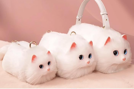 Handmade Plush Cat Bag Messenger Bag