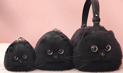 Handmade Plush Cat Bag Messenger Bag