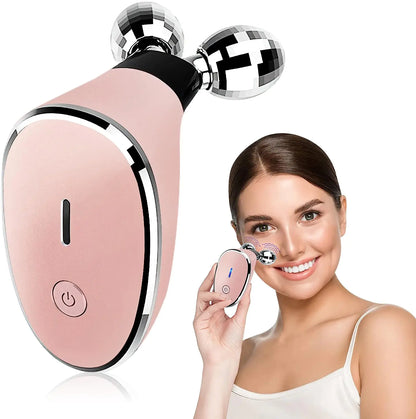 Electric Dual Ball Facial Massage Roller with EMS